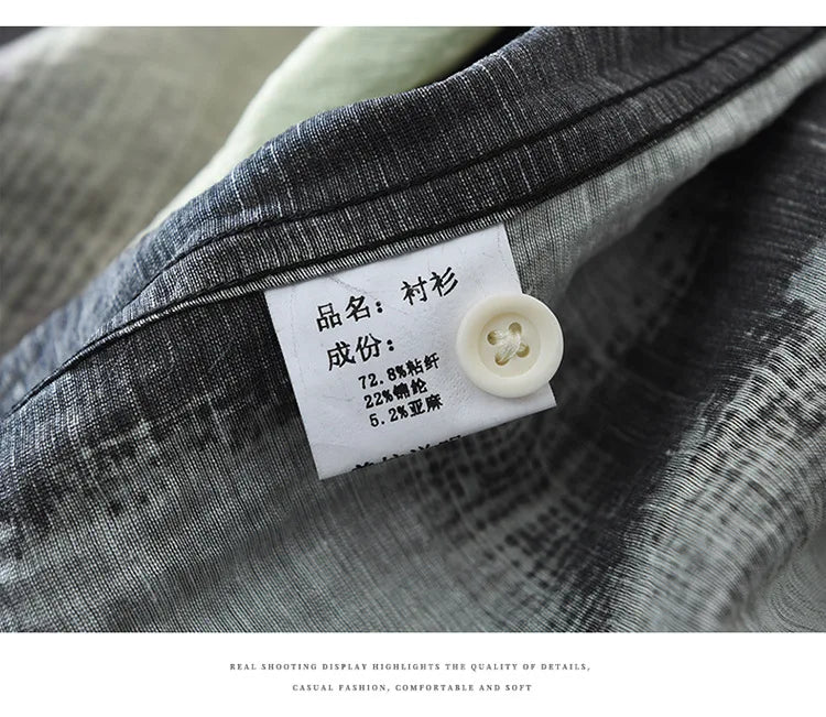 2025 Spring Summer New Vintage Tie-dye Printed Short Sleeve Shirts for Men Clothing Turn-down Collar Male Shirts CM8136 - Clikcy