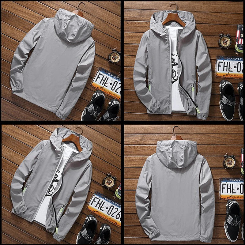 Ripper Spitfire Zombie Wheels Bomber Men Jacket Plus Size Thin Windbreaker Skin Ultra Light Slim Fit Pilot Hooded Coat Cycling - Clikcy