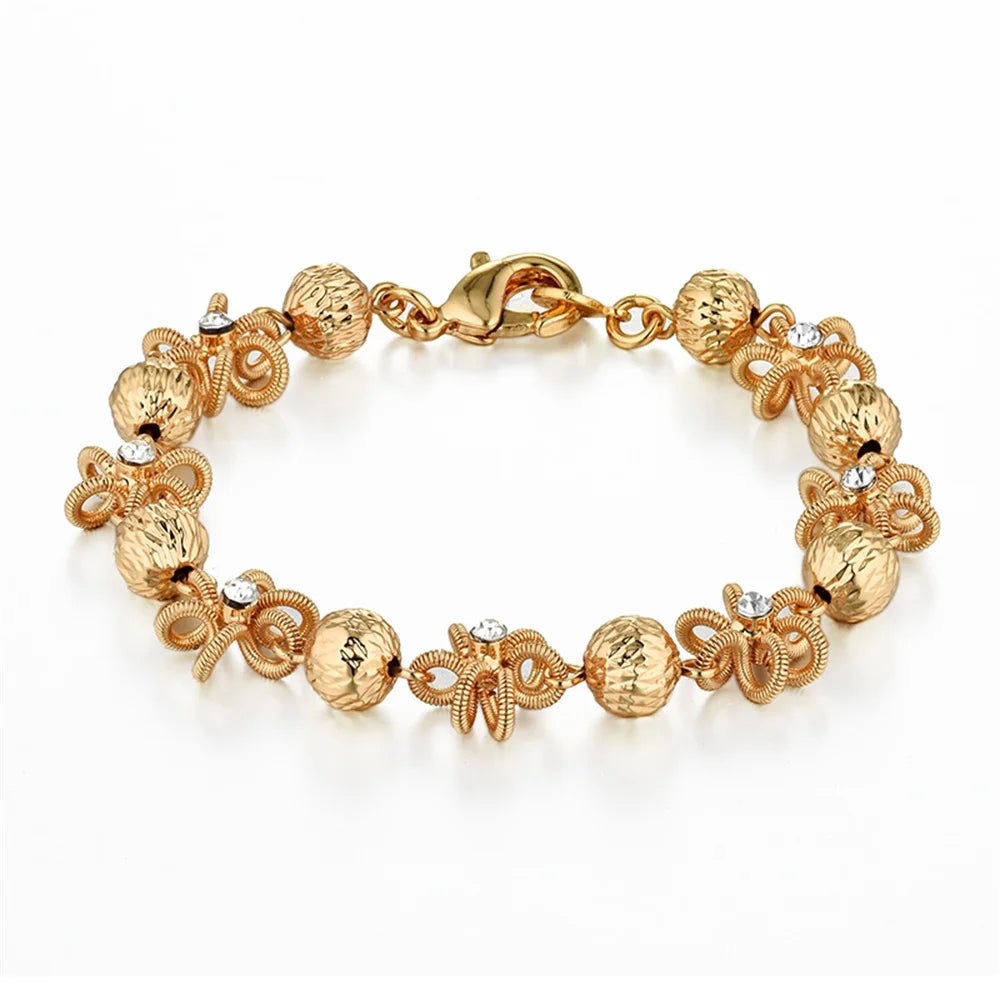 Luxury New Trendy Gold Color AAA Zircon Rhinestone Bracelet Chain Charm Valentine's Day Jewelry Gifts For Women Lovers - Clikcy