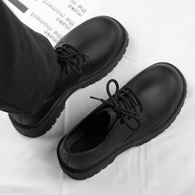 Women Low-top Versatile Autumn British Walking Casual Shoes Men's Leather Shoes Chunck Sole Fashionable Unisex Vulcanized Shoes