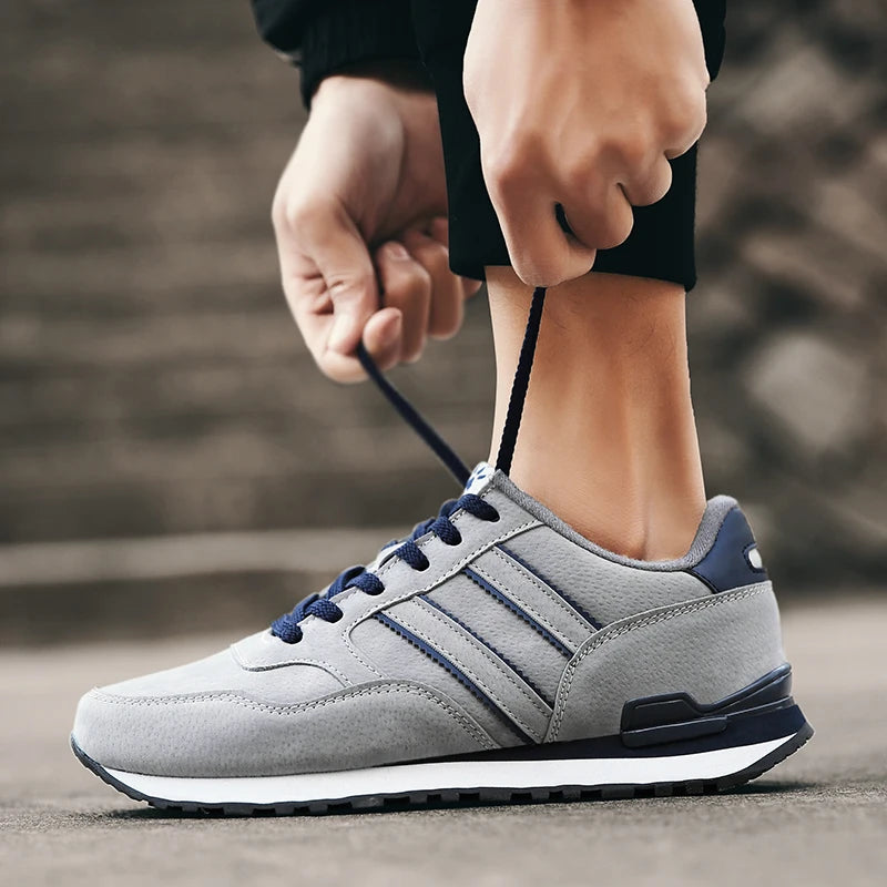 Artificial Leather Men Causal Shoes Male Spring Men Casual Light Shoes Sneakers Lac-up Flats Breathable Outdoors Sapato - Clikcy