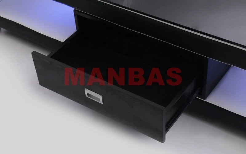 MANBAS Italian Genuine Leather Sectional Sofa with LED Lights | Futuristic Furniture U Shape Couch Living Room Big Sofas Set - Clikcy