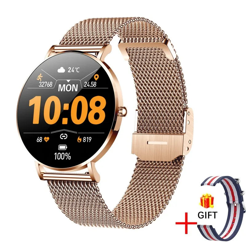 LIGE Ultra Thin Smart Watch Women AMOLED 360*360HD Screen Fashion Ladies Smartbracelet Call Reminder Men Waterproof Smartwatches