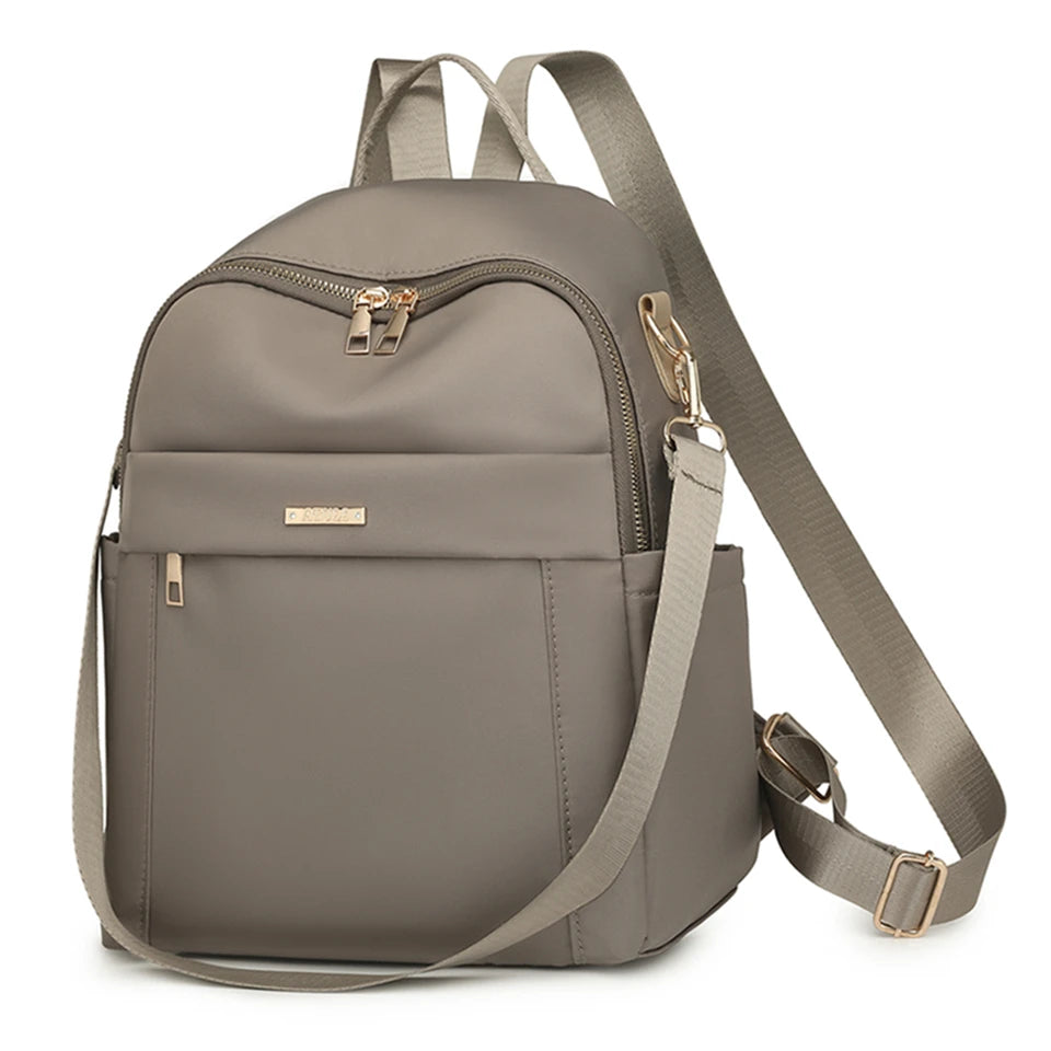 Simple Modern Backpack Women Waterproof Nylon Daypack Large Capacity School Bag Student Lightweight Back Pack Ladies Travel Bags - Clikcy