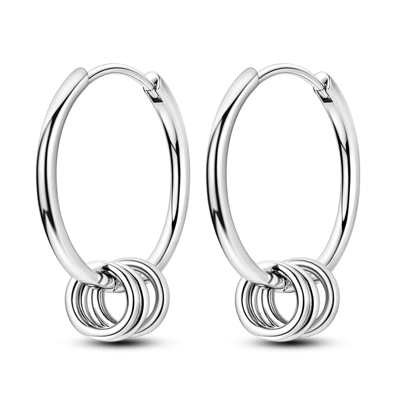 Original 925 Sterling Silver Women Hoop Earrings High Quality Shine Zircon U Shaped Classic Style Earring For Women Jewelry Gift