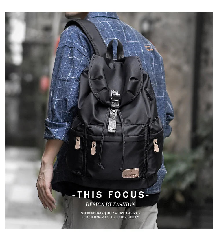 Fashion Men Backpacks Nylon Waterproof USB Charging Bag Casual Travel Korean Stlye Mochila for Travel Vintage School Bag - Clikcy