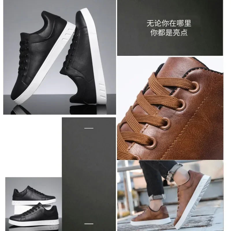 Casual Shoes Loafers British Leather Sneakers Flats Shoes Classic Men Leather Shoes Spring Summer New Trendy Designer Loafers - Clikcy