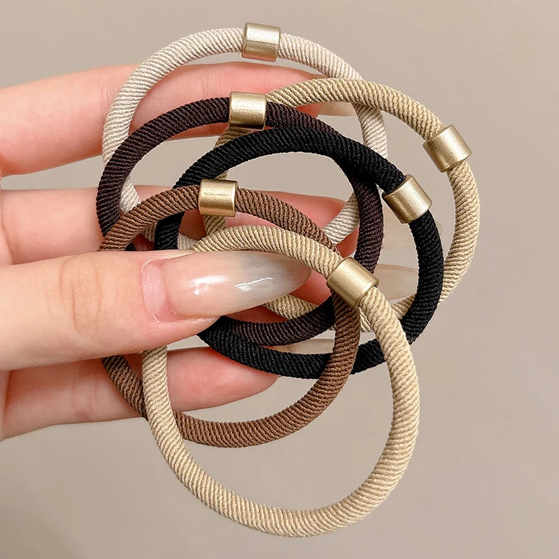 AWAYTR 5PCS New Girls Elastic Hair Rubber Bands  Headbands Women Hair Tie Hair Gum Ponytail Hair Holders Hair Accessories - Clikcy