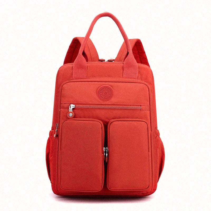 Multi-pocket Nylon School Backpack Casual Women's Backpack Lightweight Large Capacity School Bag Large Capacity Travel Backpack - Clikcy