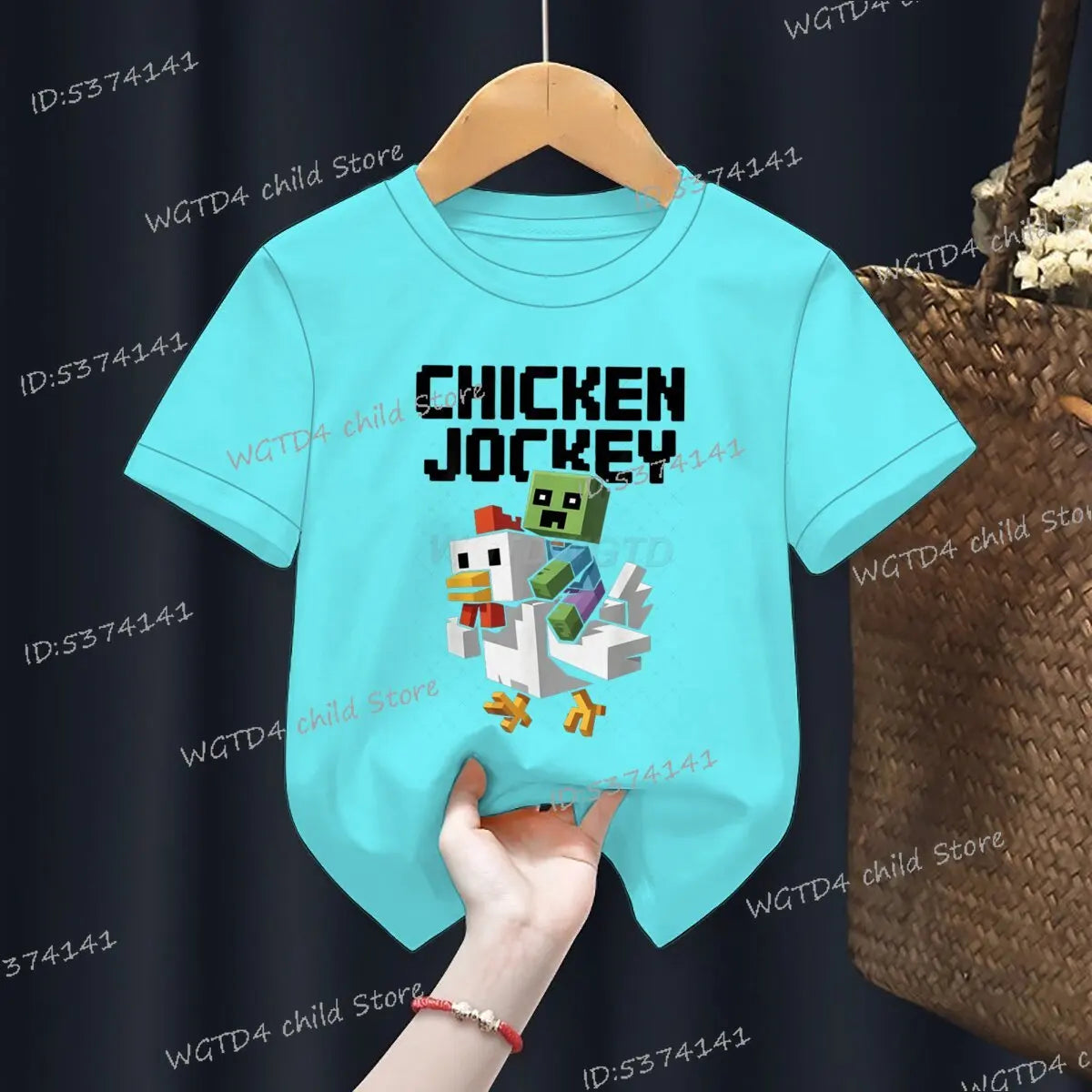 Kids T-shirts Chicken Jockey Cartoon Fashion Clothes Video Game Y2k Design Casual Crewneck Top Tee 2025 Summer Girl Boy T-shirts - Clikcy