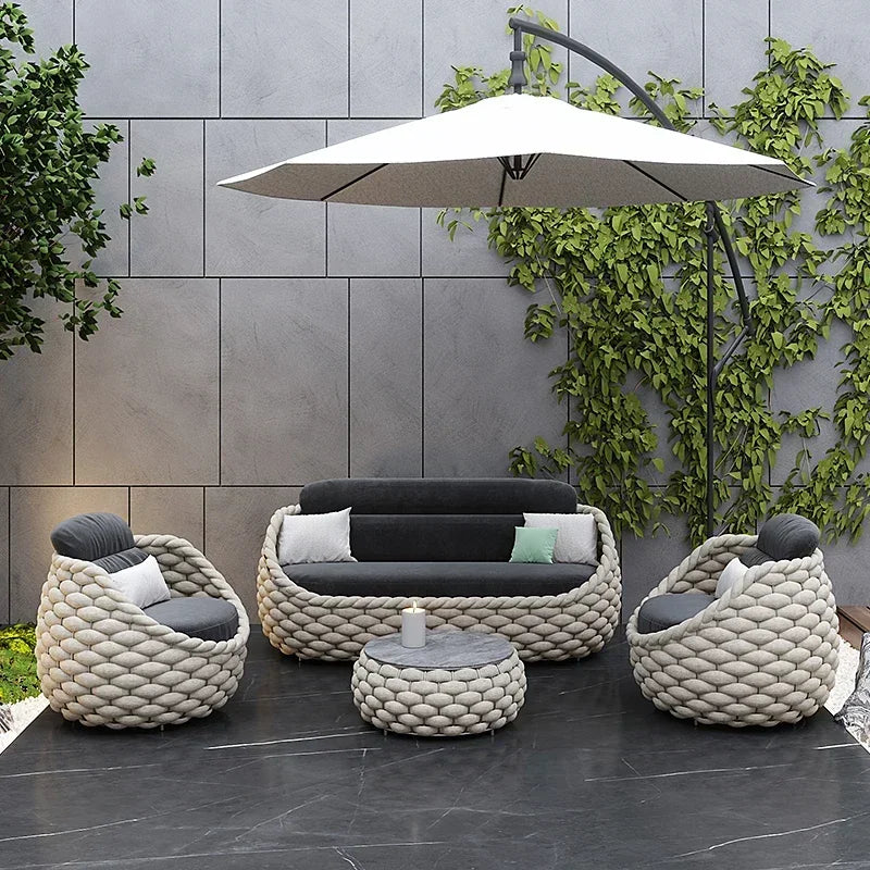 fulin Nordic luxury yard furniture outdoor rattan chair  seating  garden    sofa set - Clikcy