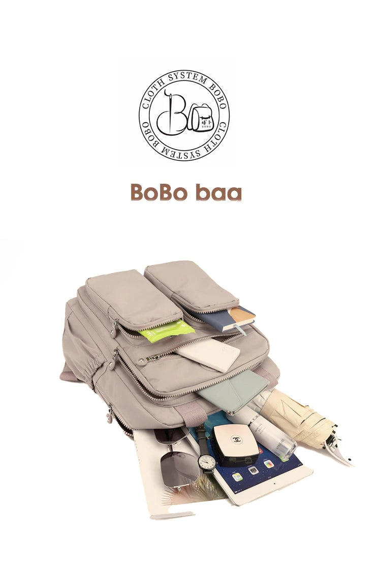 Multi-pocket Nylon School Backpack Casual Women's Backpack Lightweight Large Capacity School Bag Large Capacity Travel Backpack - Clikcy