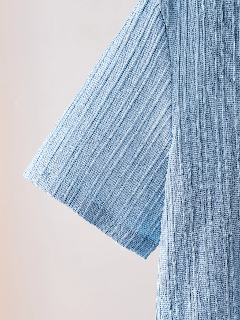 New adult summer open chest button short sleeved+loose shorts casual outfit - Clikcy