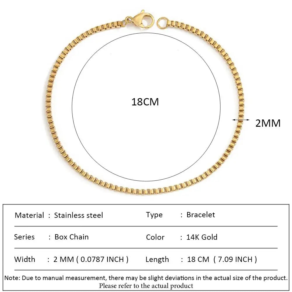 SUNIBI Classic Snake Chain Bracelets for Women Trend  Fashion Stainless Steel Cuban Chain Bracelet Trendy Woman Gifts Jewelry