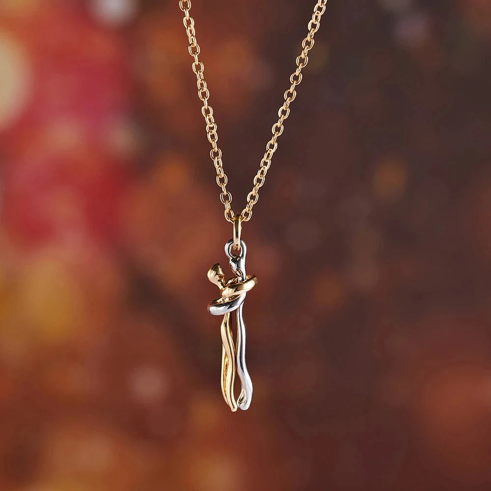 Fashion Hugging Necklace Jewelry Choker Hug Pendant Chain Men Necklaces For Lover Women Couple Men Lady Female Male Gift - Clikcy