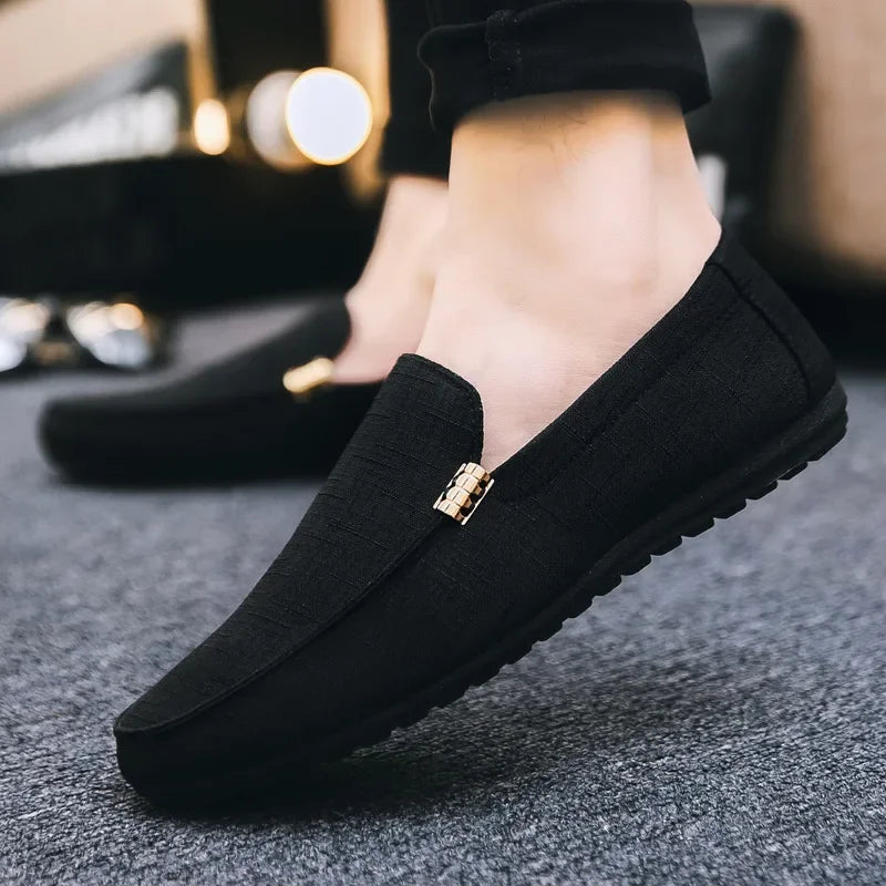 Black Loafers for Men Soft Bottom Casual Shoes Classic Comfort Moccasins Shoes Man Flat Driving Shoes Light Male Walking Sneaker