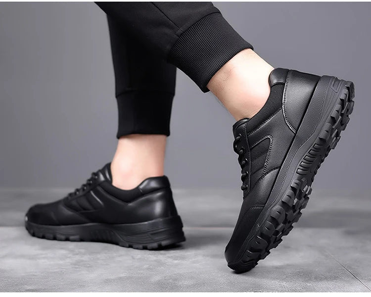 New Platform Cow Leather Casual Sneakers for Men Designer Autumn Winter Cotton Black Outdoor Men's Sports Shoes Zapatos Hombre - Clikcy