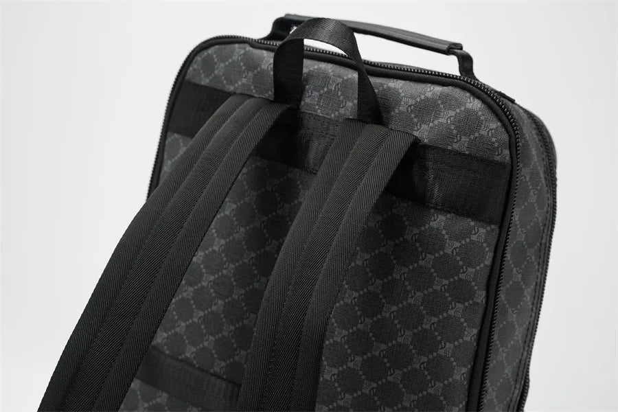 Fashion Business Men Backpack Luxury Double Layer Men's Backpacks Floral Plaid Laptop Backpack Male Schoolbag Travel Back Bag - Clikcy