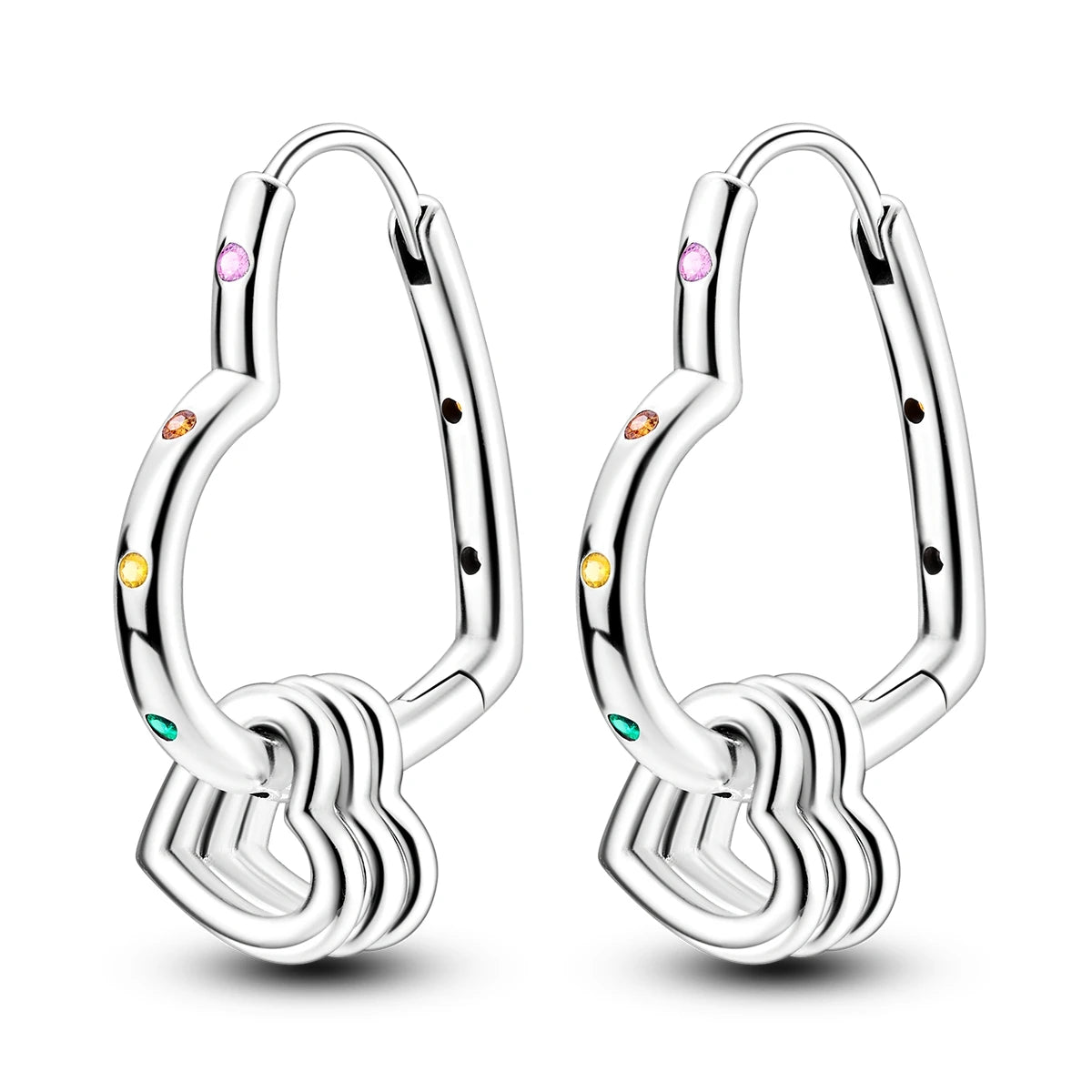 Original 925 Sterling Silver Women Hoop Earrings High Quality Shine Zircon U Shaped Classic Style Earring For Women Jewelry Gift