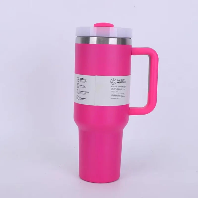 40 oz large capacity stainless steel thermos cup car cup second generation straw portable water cup sports fitness - Clikcy