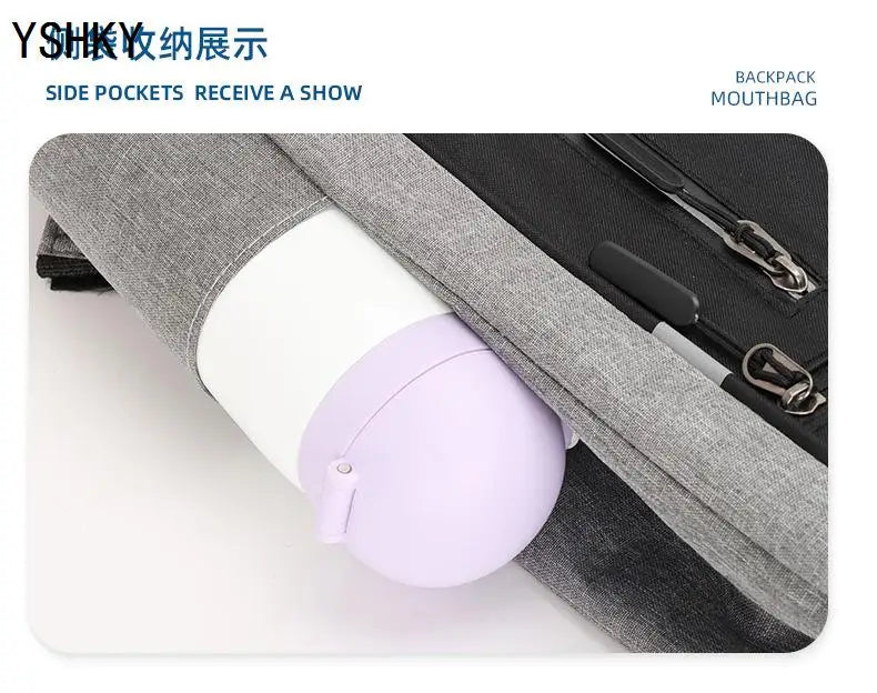 Women Fashion backpack soft leather multi-functional bag Polyester large capacity computer backpack - Clikcy