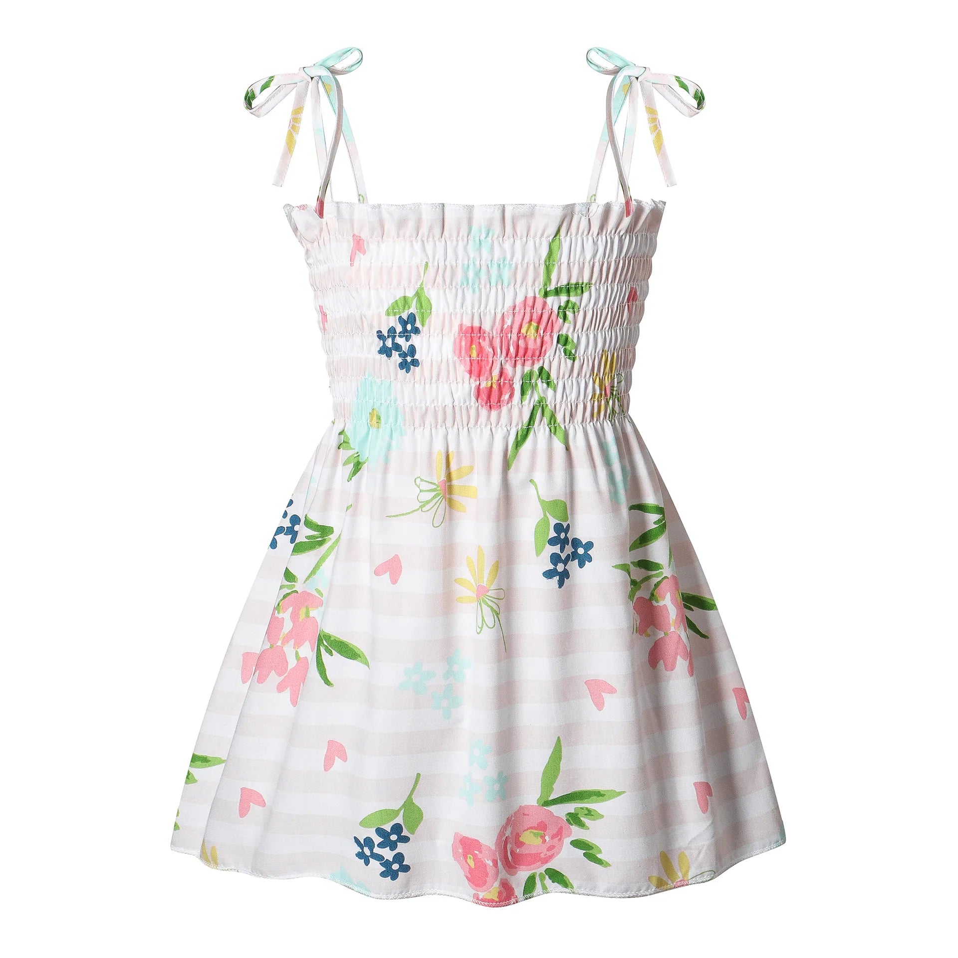 2025 Summer Girls Pure Cotton Print Dress For 2-6Years Children Fashion Floral Dress Kids  Suspenders Dress Casual Sundress - Clikcy