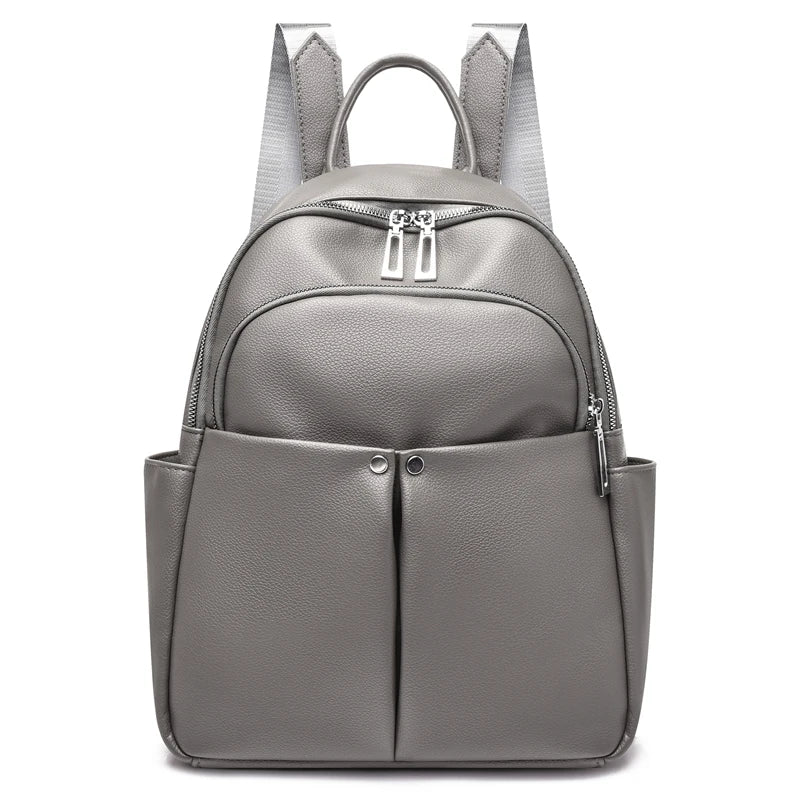 New High-quality Women's Backpack Travel Large Backpack PU Leather Handbag Schoolbag For Girls Women's bag Female Shoulder Back - Clikcy