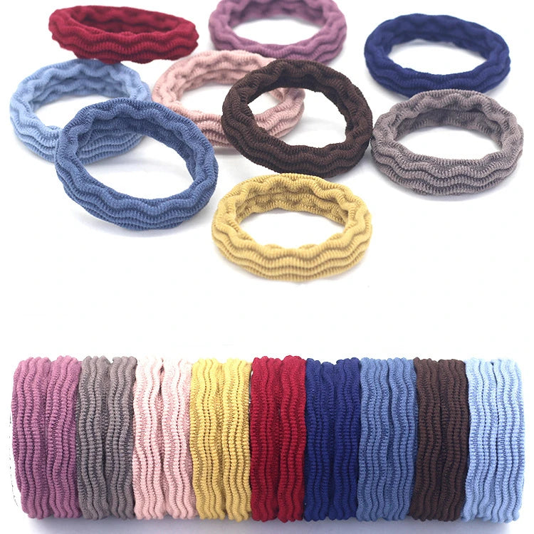 20PCS High Elasticity Fashion Hair Rope High Elasticity Jacquard Pattern Hair Ring Fashion Women's Headband Hair Accessories - Clikcy