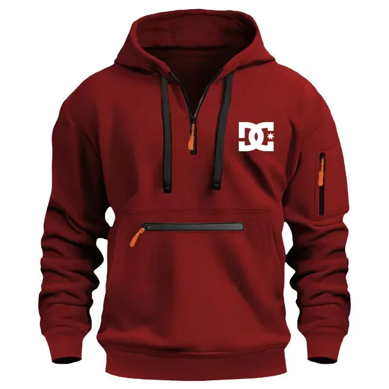 Men's sweatshirts, zippered hoodies, men's streetwear, fashionable spring and autumn new sportswear, brand clothing, multi-pocke - Clikcy