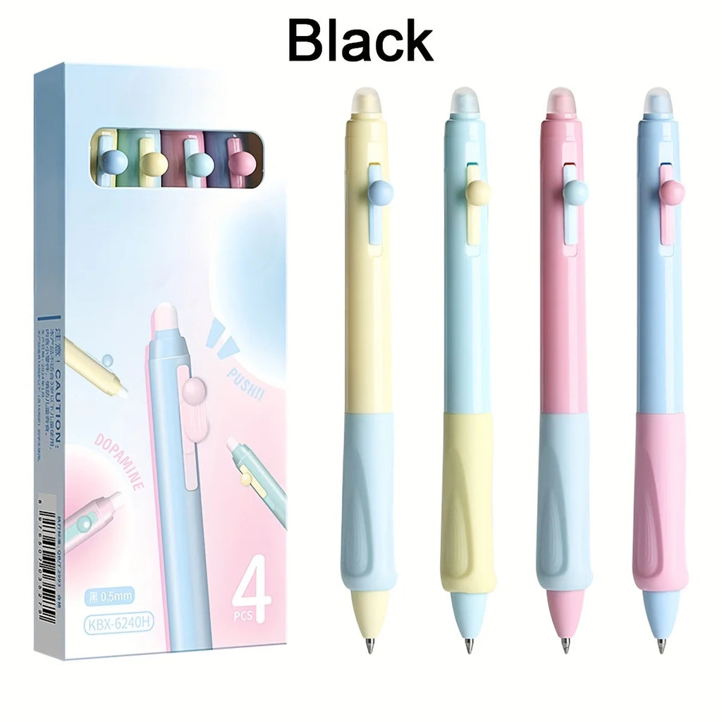 4Pcs/Box Retractable Erasable Gel Pens Fine Point 0.5 mm No Need for White Out, 4pack Black/Blue Ink for Completing Sudoku and C - Clikcy