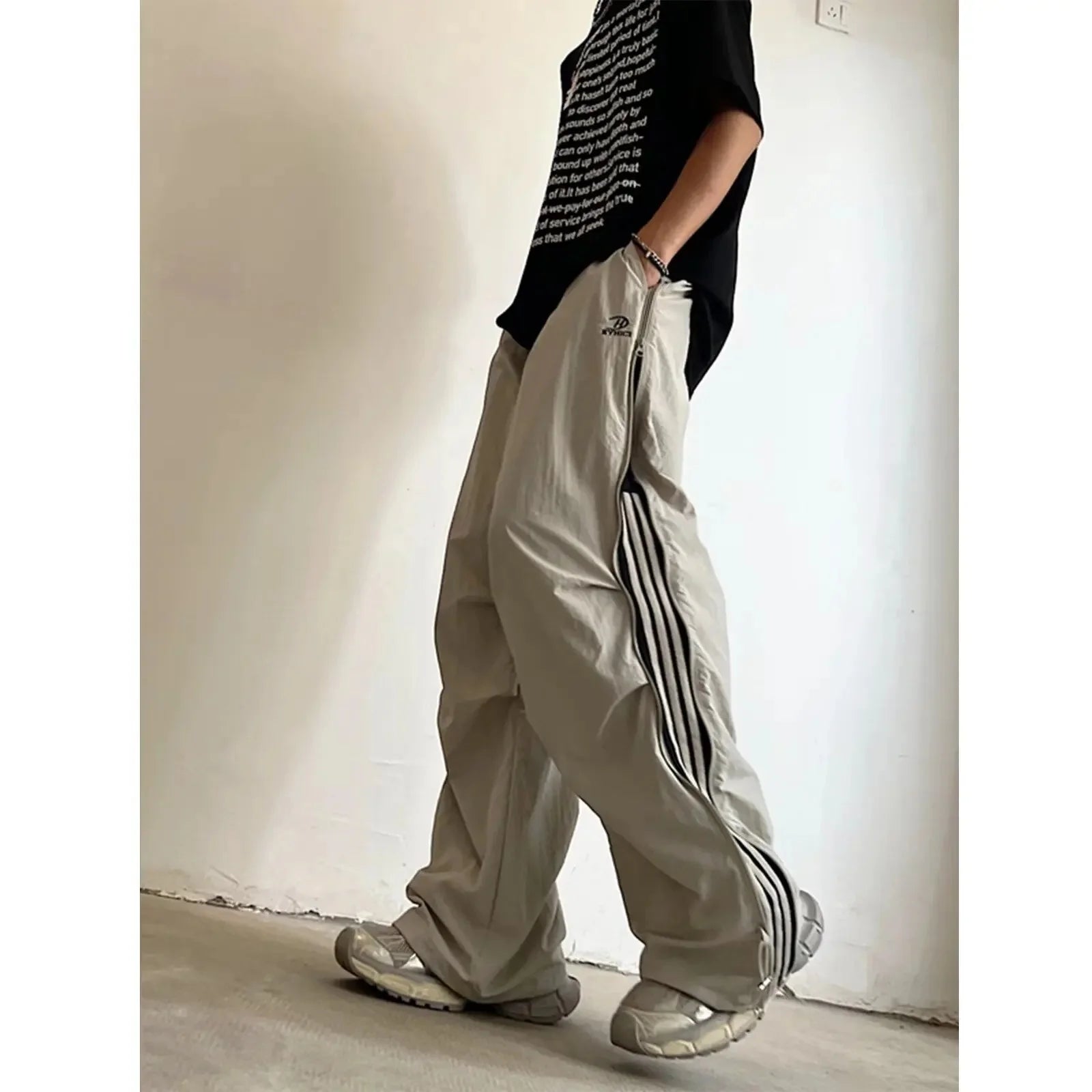 Loose Fit Men's Jeans Thin Quick Dry Straight Leg Casual Long Pants Summer New Style American High Street Trend Brand - Clikcy