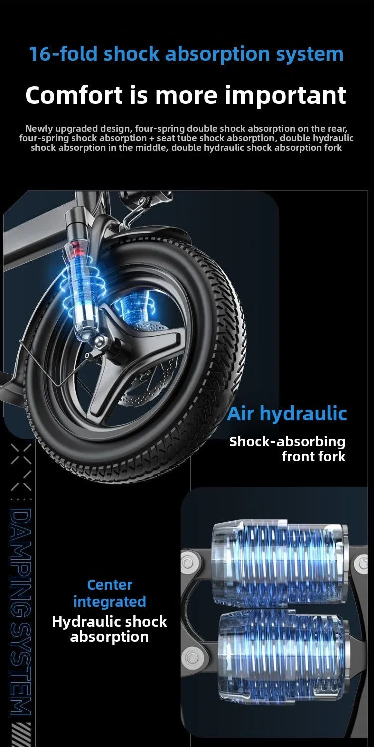 Aluminum alloy electric bicycle, ultra lightweight, portable, compact, foldable, lithium battery electric bike - Clikcy