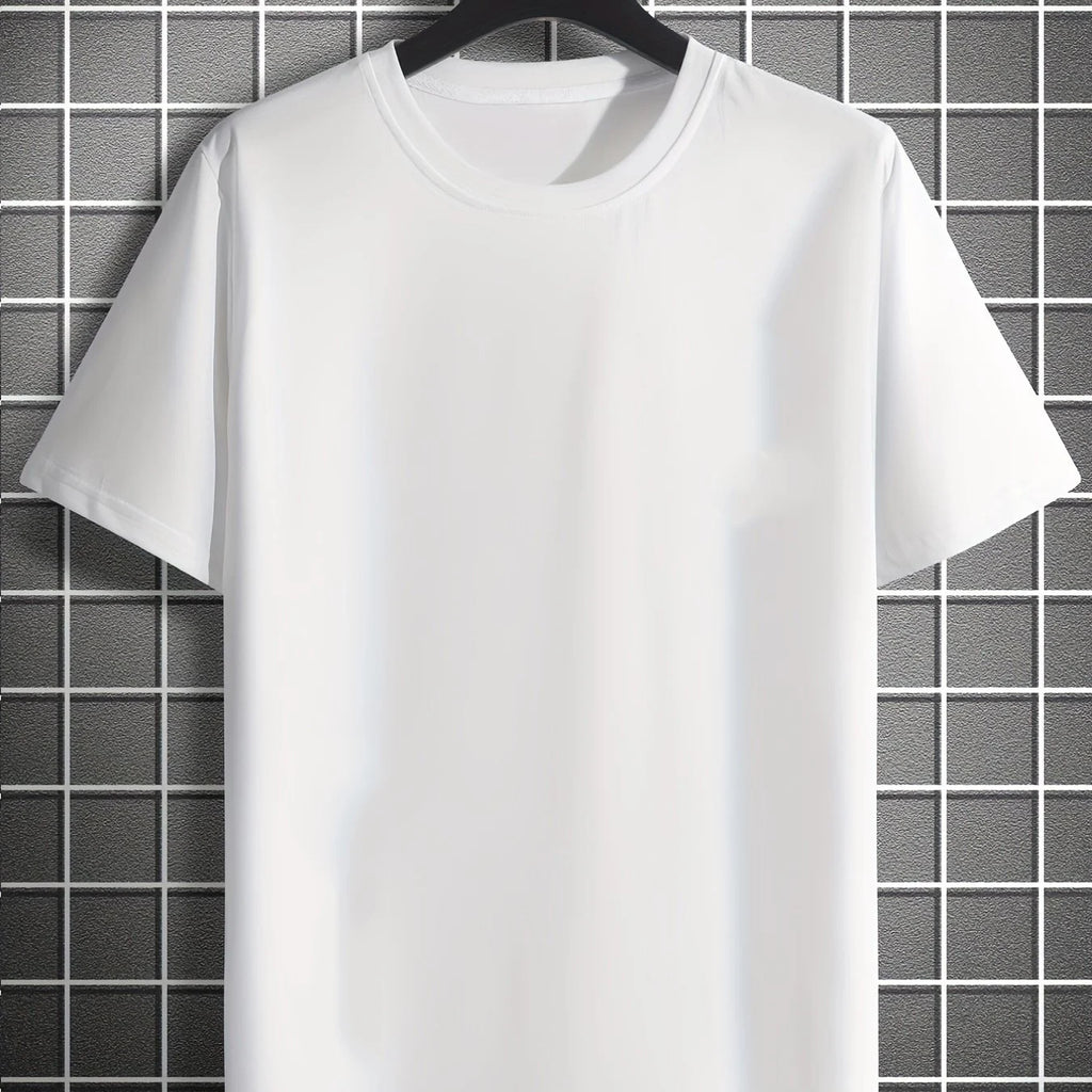 Men's Summer Loose Size 100% Cotton Rose Print Casual Slim Fit Round Neck Short Sleeve T-shirt Top - Clikcy