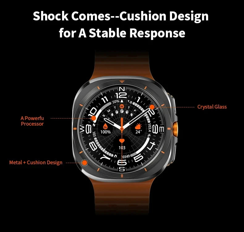 2025 Watch 7 Ultra 47mm Smart Watch IP68 Waterproof Bluetooth Call Compass Smartwatch for Men Women 1.43" AMOLED Screen SpO2 - Clikcy