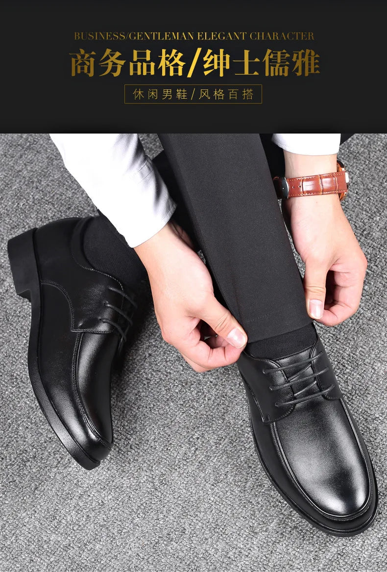 Mens Dress Shoes Men's Formal Original Leather Italian Skin Shoes for Men Elegant Casual Business Luxury Social Male Shoe - Clikcy