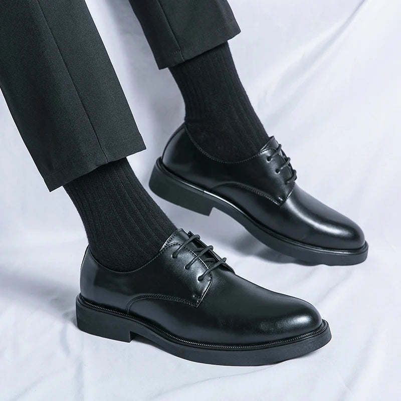 Classic Italy Pointed Toe Leather Shoes Men Luxury Oxfords Business Formal Office Men Shoes Boos Dress Men Black Wedding Shoes - Clikcy