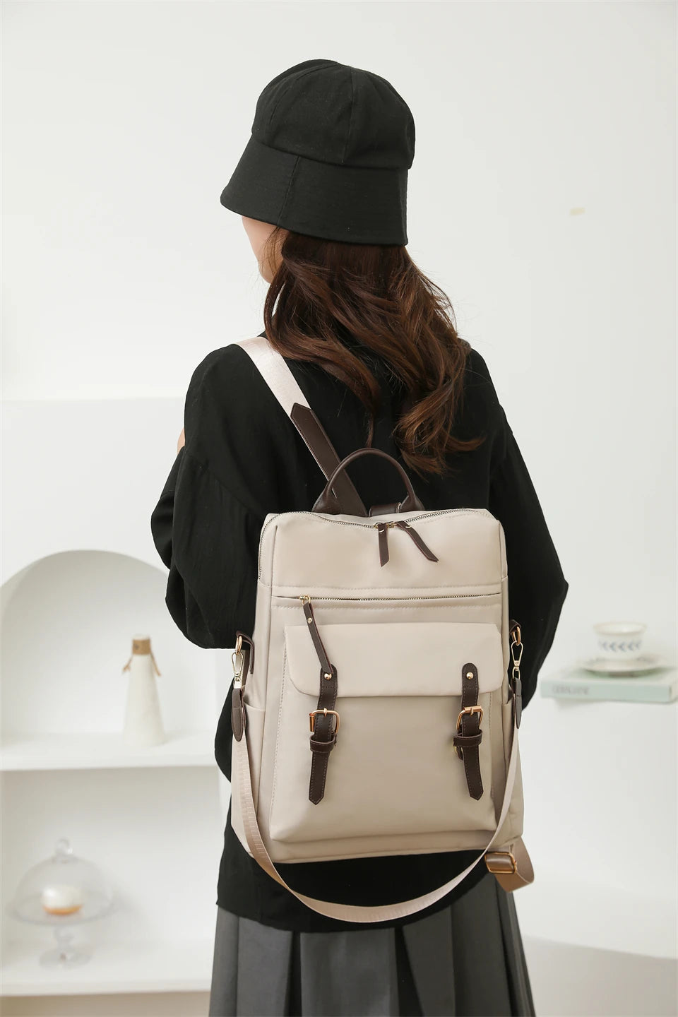 Casual Back Pack Women Lightweight Nylon Backpack Waterproof College Daypack High Capacity School Bag for Girls Travel Bags - Clikcy