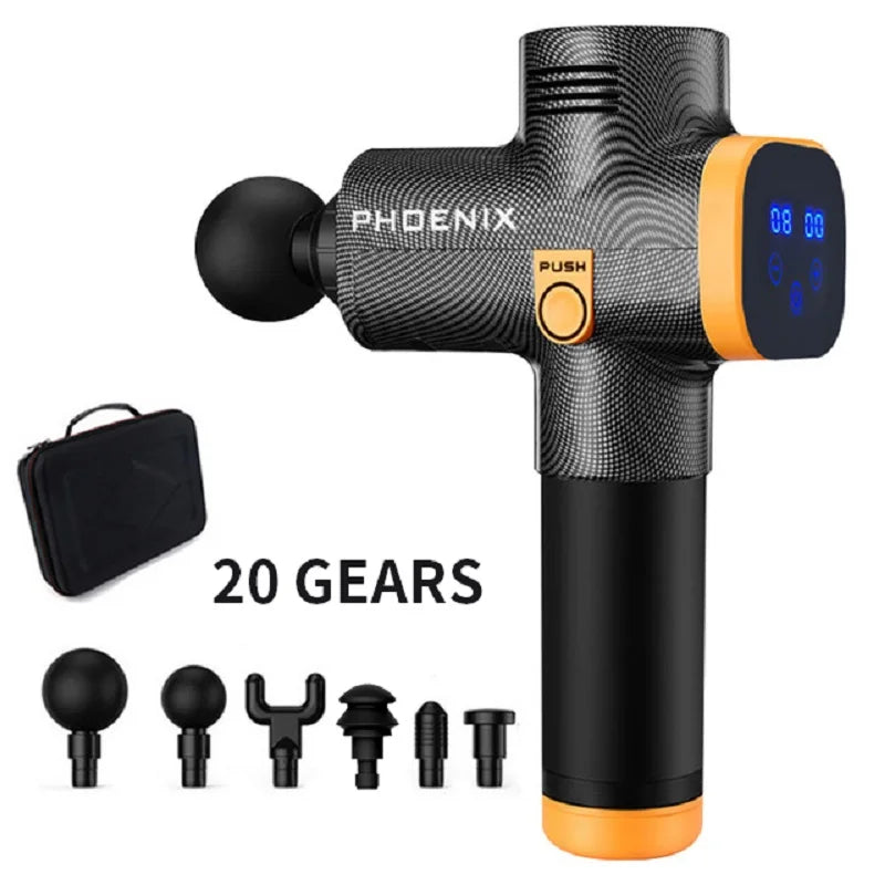Phoenix A2 Massage Gun Muscle Relaxation Deep Tissue Massager Dynamic Vibrator Back Portable Handheld Display Fascia Gun Massage - Clikcy