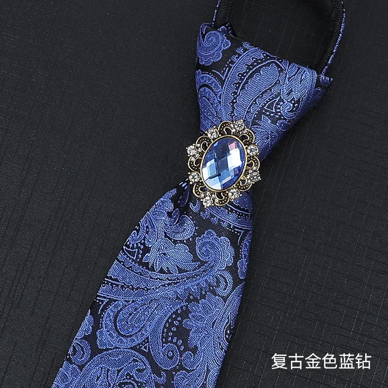 Vintage Knight Business Shirt Tie Buckle Collar Clip Tie Hoop Rudder Eagle Tie Hoop Crystal Rhinestone Jewelry Men Accessories - Clikcy