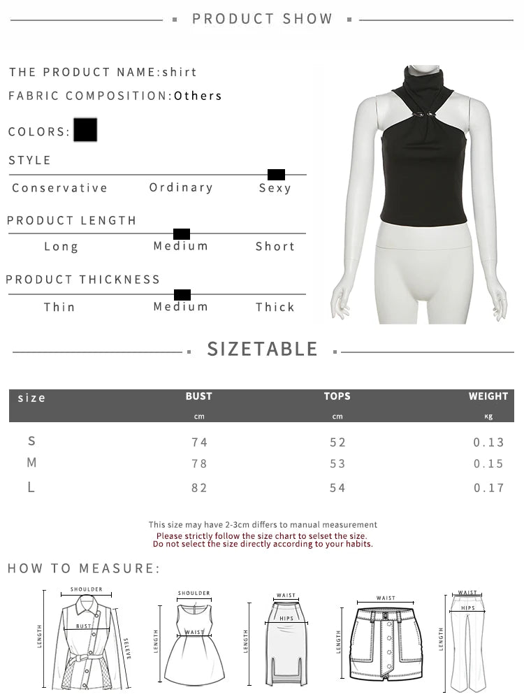 Cutenew Metal Bodycone Halter Women Tanks Classic Solid Stand Collar Skinny Cropped Vests Female Basic Fashion Streetwear Tops - Clikcy