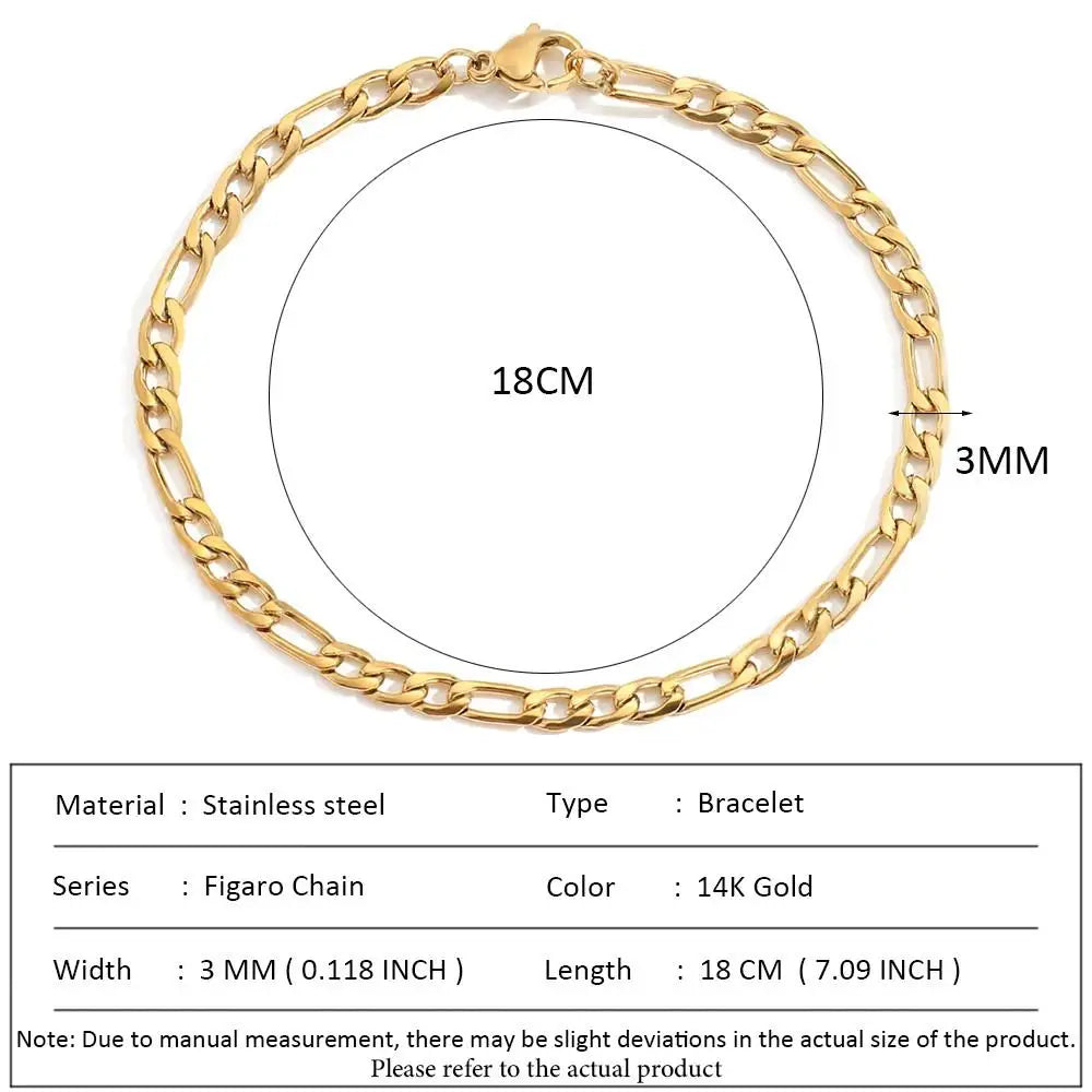 SUNIBI Classic Snake Chain Bracelets for Women Trend  Fashion Stainless Steel Cuban Chain Bracelet Trendy Woman Gifts Jewelry