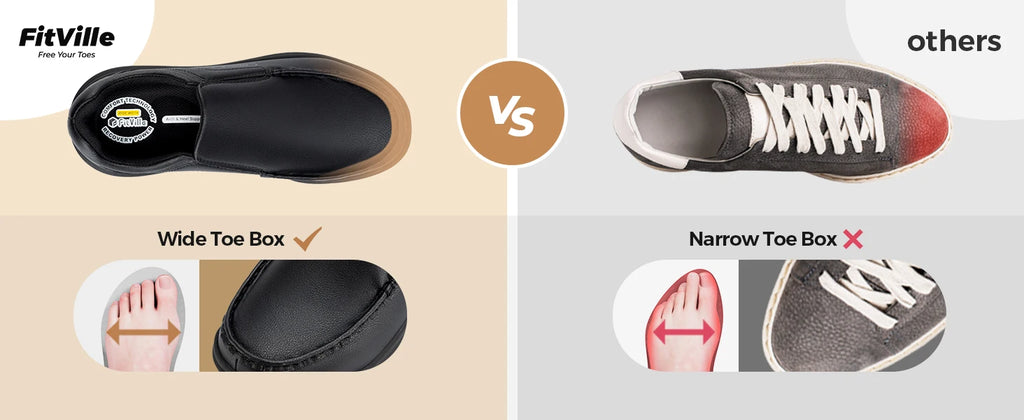 Fitville Men's Shoes Wide Width Leather Slip-On Casual Shoes Lightweight For Swollen Feet with Arch Support Pain Relief - Clikcy