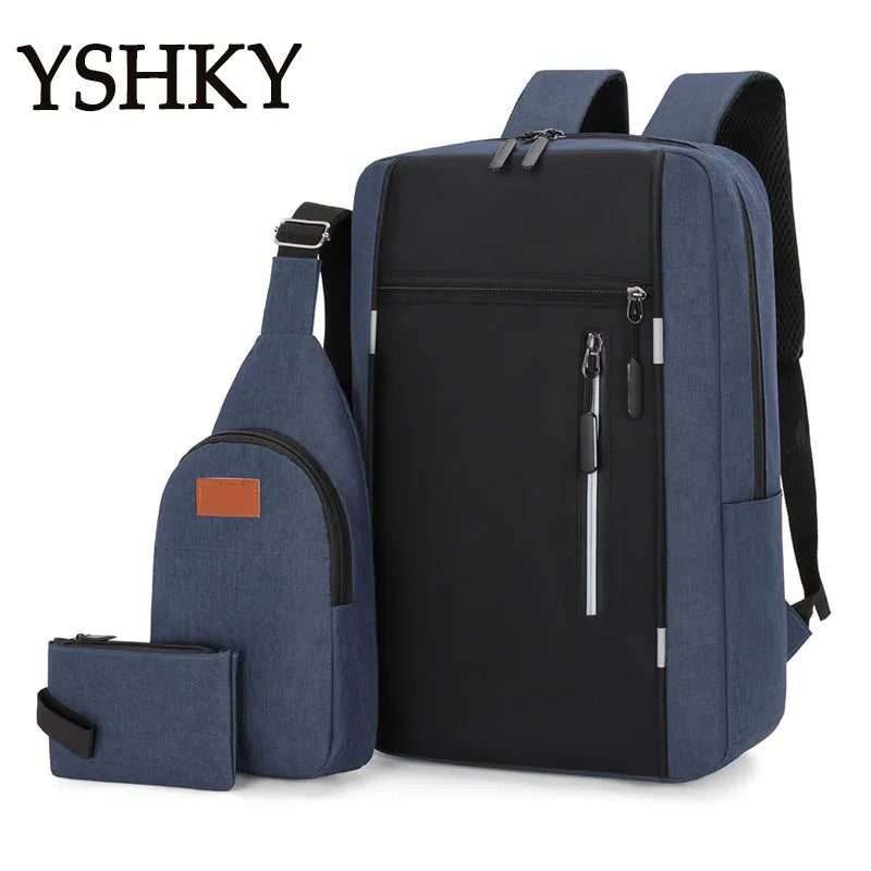 Women Fashion backpack soft leather multi-functional bag Polyester large capacity computer backpack - Clikcy
