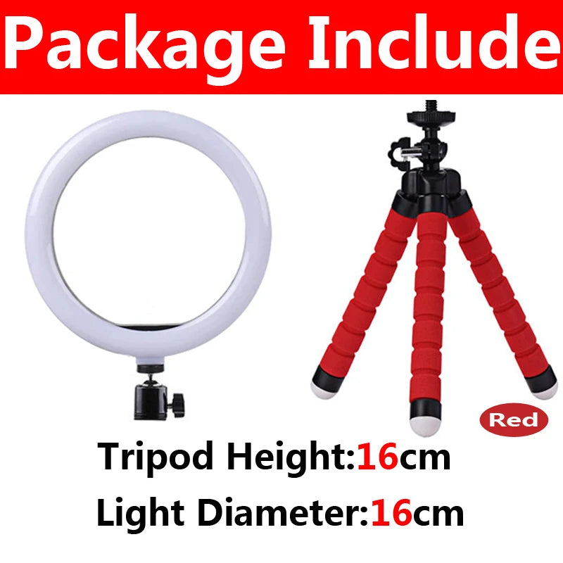 12inch LED Ring Light with Mini Tripods USB Charge Selfie led Lamp Dimmable Photography Light for Tiktok Live Photography Studio - Clikcy