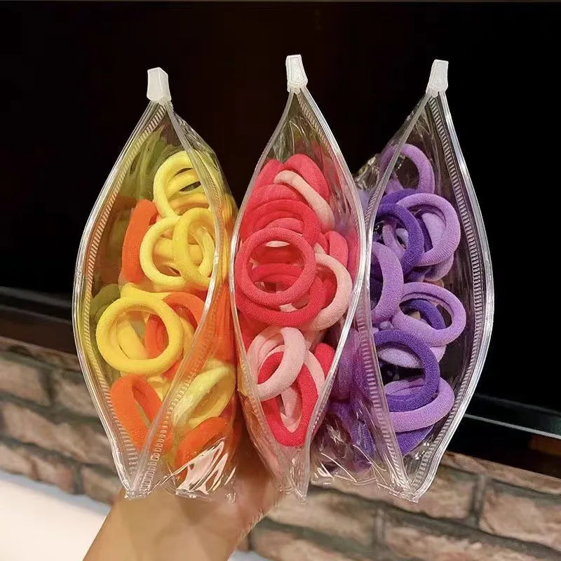 50PCS/SET Girl Hair Tie Special Rubber Band Does Not Harm Hair Children's Rubber Band Towel Ring Small Size Hair Rope - Clikcy