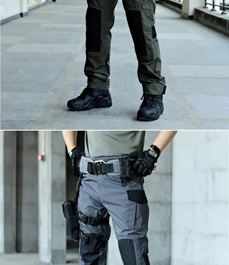 Wear-Resistant Outdoor Tactical Pants Mens Casual Cargo Trousers New Multi-pocket Waterproof Pant Work Hiking Training Trousers - Clikcy