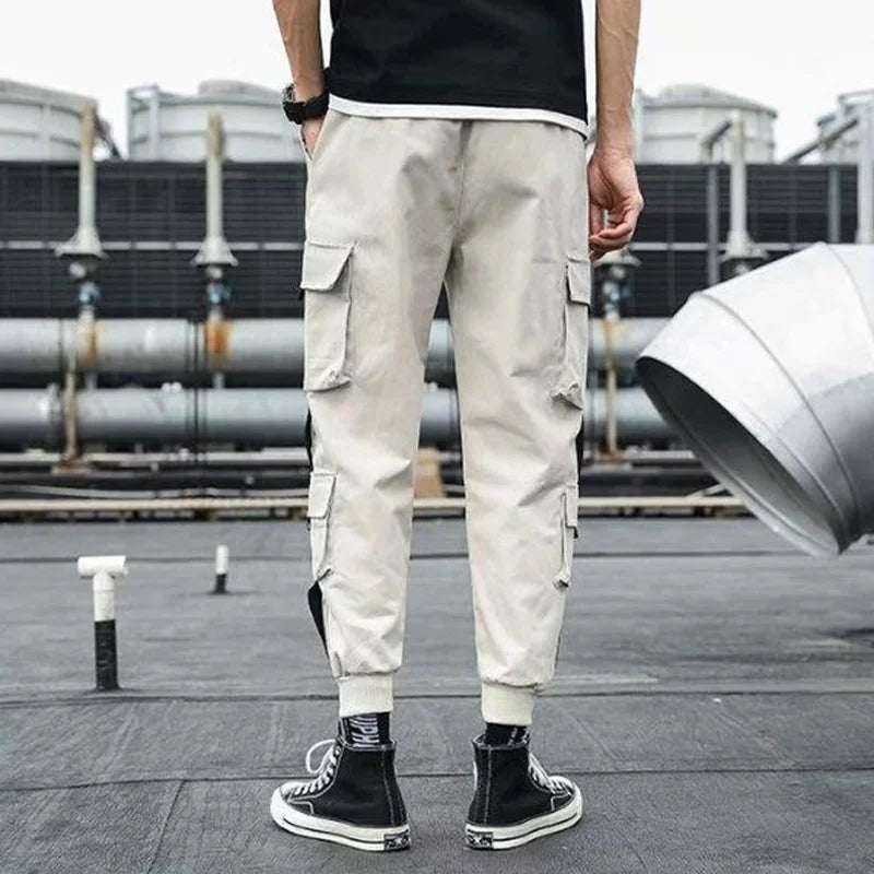Men's Casual Cargo Pants Spring Summer American Streetwear Loose Plus Size Straight Leg Youth Stylish Modern Utility - Clikcy