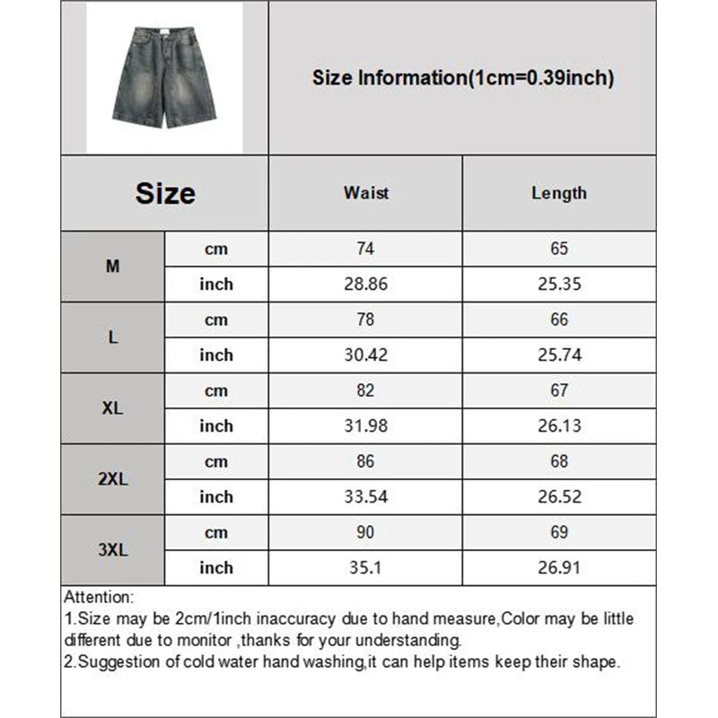 Y2K Vintage Baggy Jean Shorts Womens Washed Wide Leg Capri Pants Casual Barrel Jeans Denim Shorts Mens Oversized Jorts - Clikcy