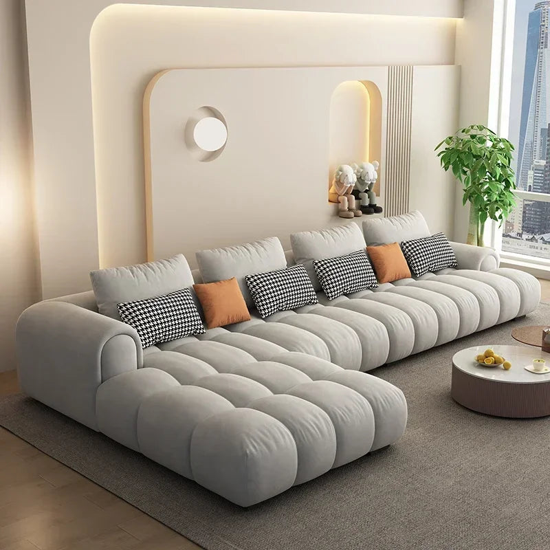 Large Filler Beige Sofas Wood Design Reclining Designer Luxury Couch Lounges Modular Nordic Divano Soggiorno Unique Furniture - Clikcy