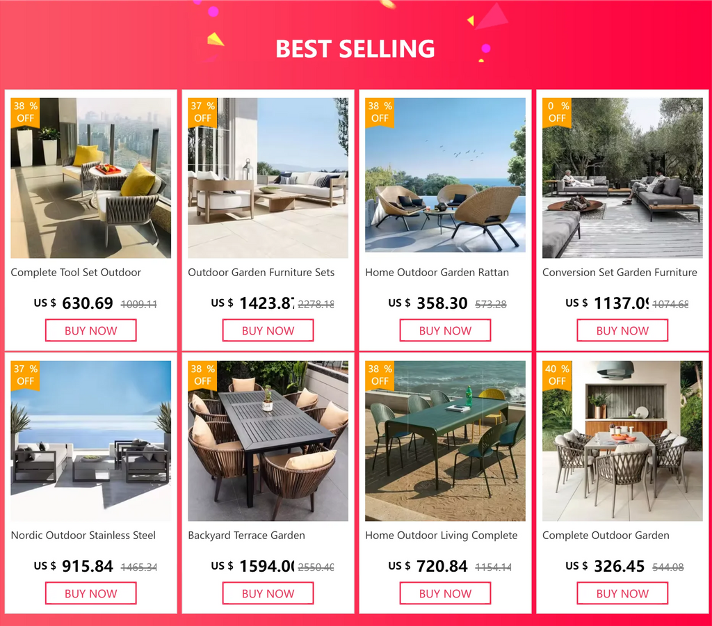 Outdoor Camping Garden Furniture Sets Lounge Rattan Dining Tables Chair Backyard Armchairs Sectional Salon De Jardin Furniture - Clikcy